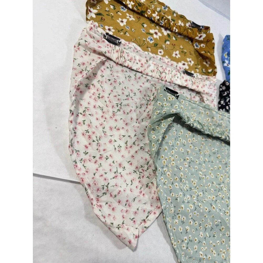 5 PS Floral Hair Scarf for Women Headband Bandanas with Clips Chiffon